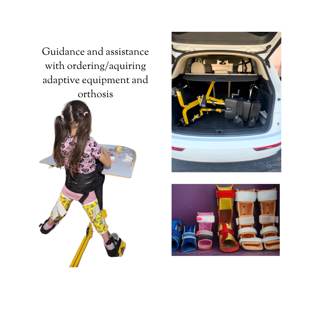 Adaptive equipment and orthosis to support gross motor development goals